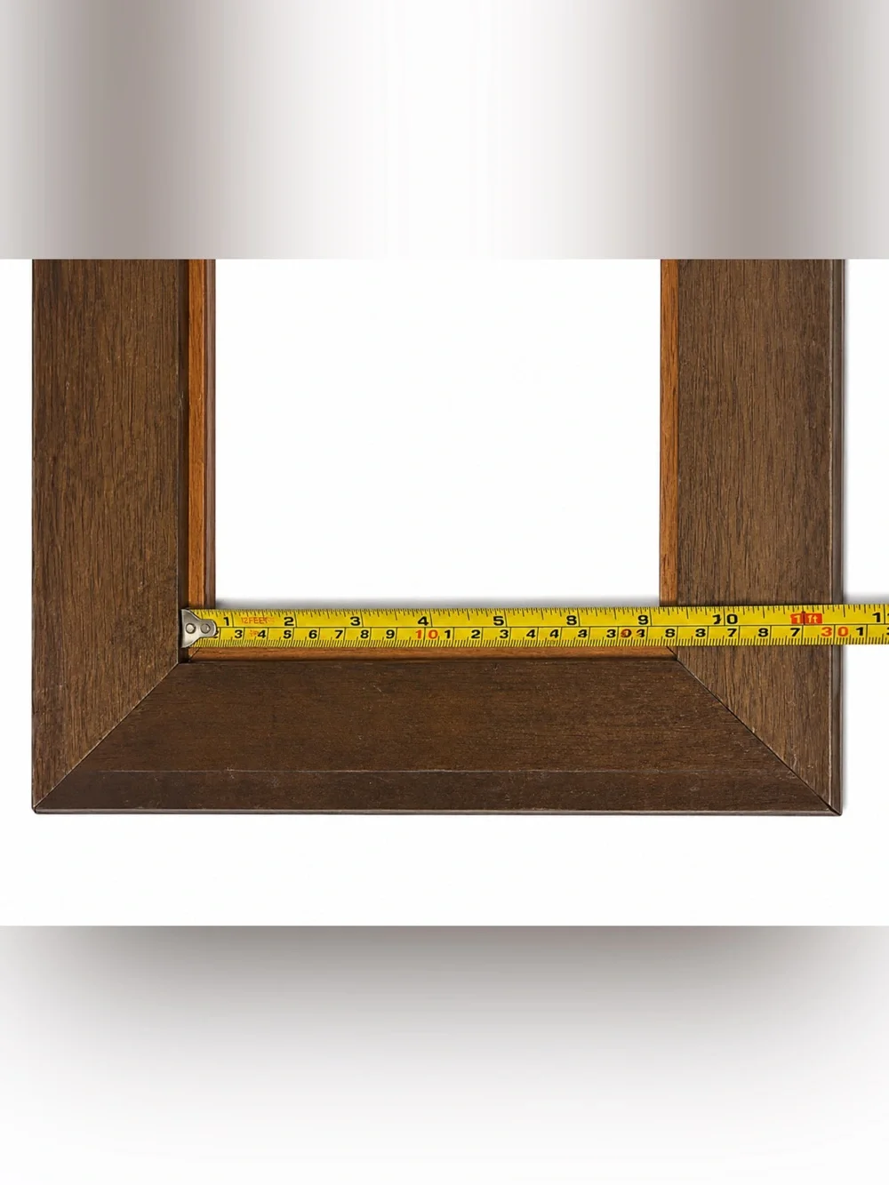 VTG Wood Picture Frame. Taupe Beige Grey Layered Stepped Moulding. Late 20th Cen